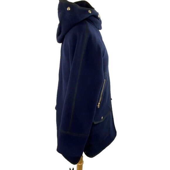 NWT J. Crew $398 Navy Stadium Hooded Parka Coat 4 - Picture 4 of 6